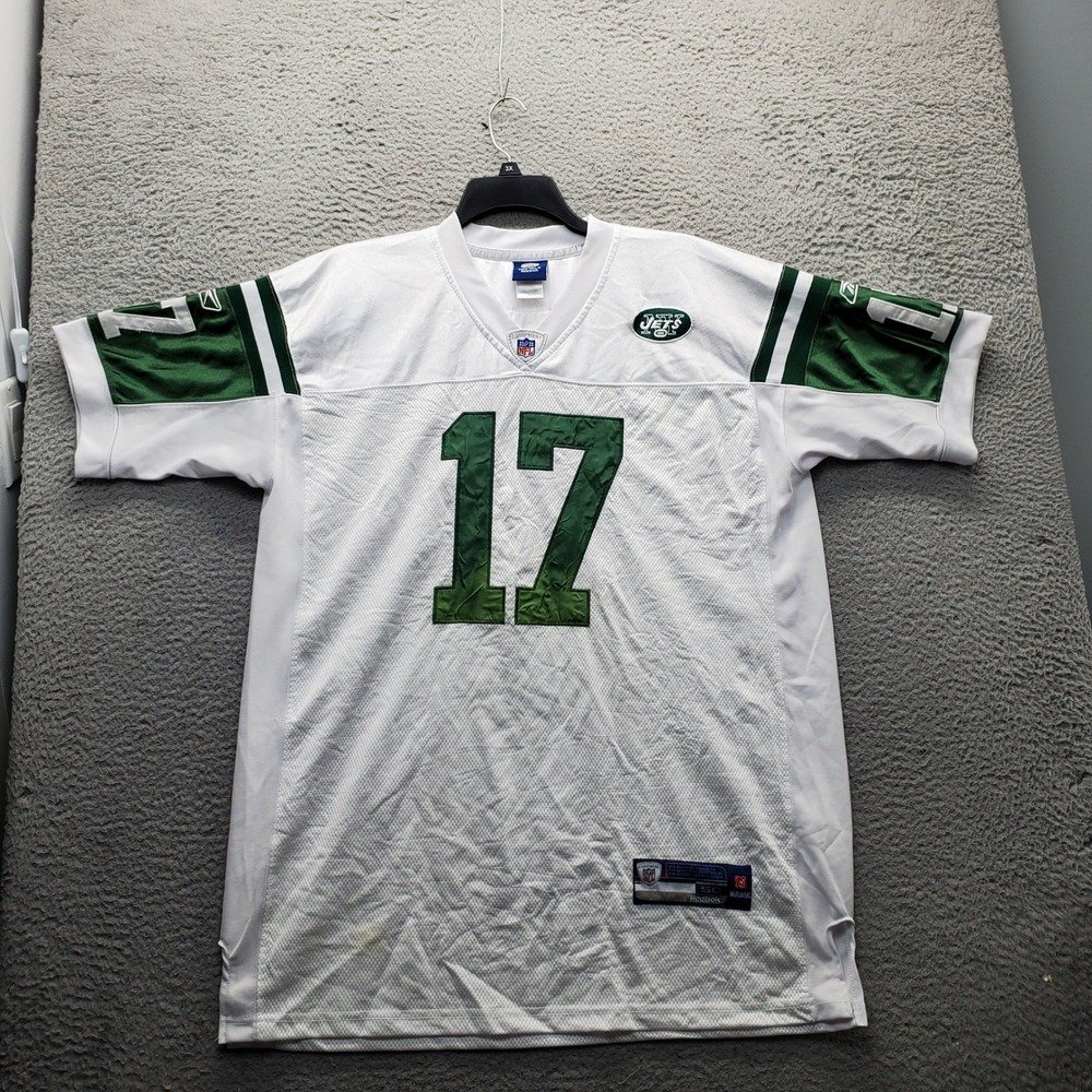NFL Reebok New York Jets Plaxico Burress #17 Jersey Mens 50 Multi Short Sleeve